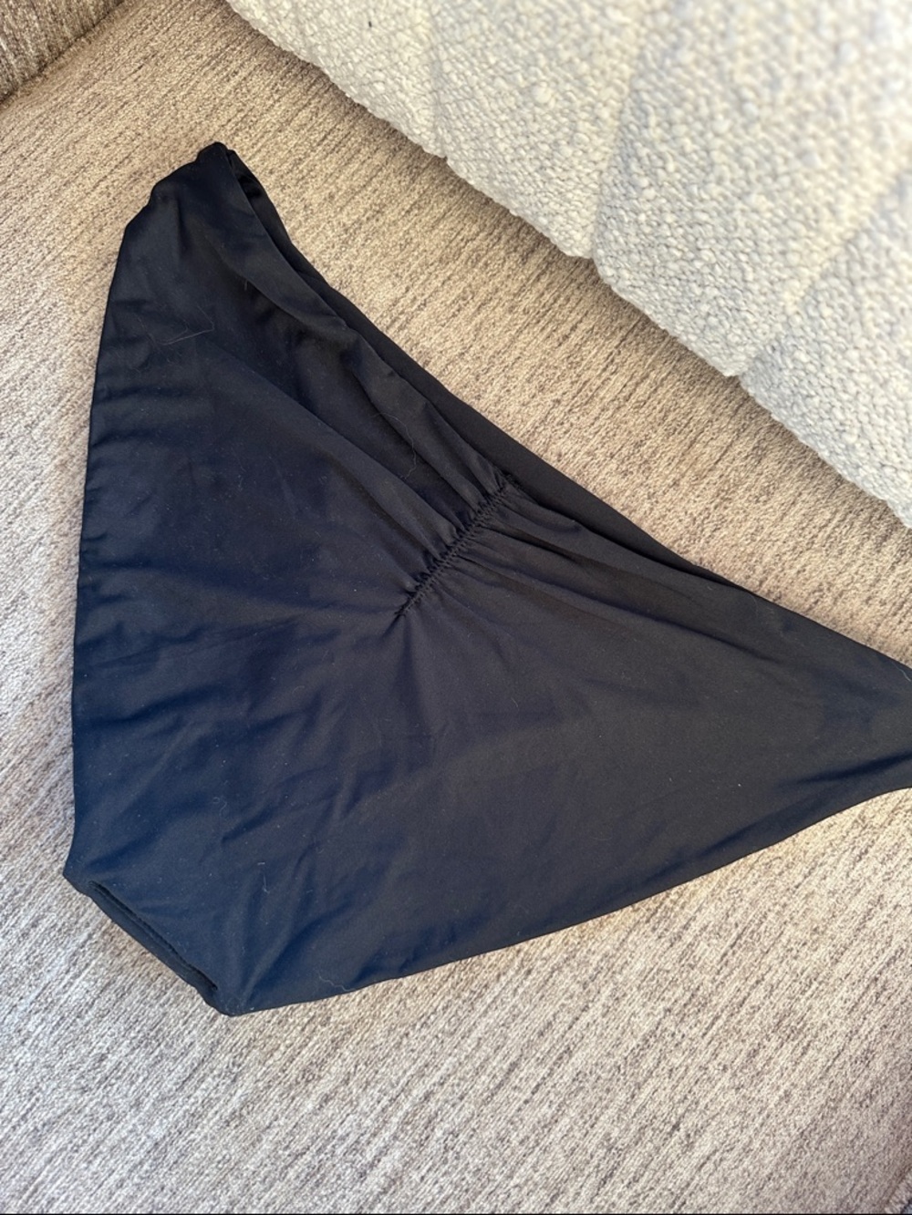Unsubscribed Black Minimal Bikini Bottom with back rushing size Large. NWT - Picture 5 of 6
